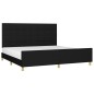 vidaXL Estructura de cama con cabecero de tela negro 200x200 cm vidaXL Estructura de cama con cabecero de tela negro 200x200 cm