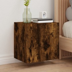vidaXL Muebles de TV pared 2 uds madera roble ahumado 40,5x30x40 cm