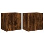 vidaXL Muebles de TV pared 2 uds madera roble ahumado 40,5x30x40 cm vidaXL Muebles de TV pared 2 uds madera roble ahumado 40,5x30x40 cm