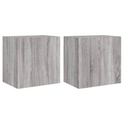 vidaXL Muebles de TV de pared 2 uds madera gris Sonoma 40,5x30x40 cm