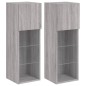 vidaXL Muebles de TV con luces LED 2 uds gris Sonoma 30,5x30x90 cm vidaXL Muebles de TV con luces LED 2 uds gris Sonoma 30,5x30x90 cm
