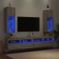 vidaXL Muebles de TV con luces LED 2 uds gris Sonoma 30,5x30x90 cm vidaXL Muebles de TV con luces LED 2 uds gris Sonoma 30,5x30x90 cm