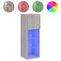 vidaXL Muebles de TV con luces LED 2 uds gris Sonoma 30,5x30x90 cm vidaXL Muebles de TV con luces LED 2 uds gris Sonoma 30,5x30x90 cm