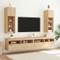 vidaXL Muebles de TV con luces LED 2 uds roble Sonoma 30,5x30x90 cm