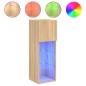 vidaXL Muebles de TV con luces LED 2 uds roble Sonoma 30,5x30x90 cm