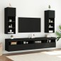 vidaXL Muebles de TV con luces LED 2 uds negro 30,5x30x90 cm