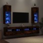 vidaXL Muebles de TV con luces LED 2 uds roble ahumado 30,5x30x90 cm vidaXL Muebles de TV con luces LED 2 uds roble ahumado 30,5x30x90 cm