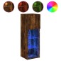 vidaXL Muebles de TV con luces LED 2 uds roble ahumado 30,5x30x90 cm vidaXL Muebles de TV con luces LED 2 uds roble ahumado 30,5x30x90 cm