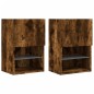 vidaXL Muebles de TV con luces LED 2 uds roble ahumado 40,5x30x60 cm vidaXL Muebles de TV con luces LED 2 uds roble ahumado 40,5x30x60 cm