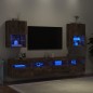 vidaXL Muebles de TV con luces LED 2 uds roble ahumado 40,5x30x60 cm vidaXL Muebles de TV con luces LED 2 uds roble ahumado 40,5x30x60 cm