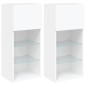 vidaXL Muebles para TV con luces LED 2 uds blanco 40,5x30x90 cm vidaXL Muebles para TV con luces LED 2 uds blanco 40,5x30x90 cm