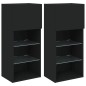 vidaXL Muebles de TV con luces LED 2 uds negro 40,5x30x90 cm vidaXL Muebles de TV con luces LED 2 uds negro 40,5x30x90 cm