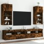 vidaXL Muebles de TV con luces LED 2 uds roble ahumado 40,5x30x90 cm vidaXL Muebles de TV con luces LED 2 uds roble ahumado 40,5x30x90 cm