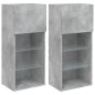 vidaXL Muebles de TV con luces LED 2 uds gris hormigón 40,5x30x90 cm