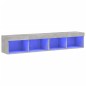 vidaXL Muebles de TV con luces LED 2 uds gris hormigón 80x30x30 cm vidaXL Muebles de TV con luces LED 2 uds gris hormigón 80x30x30 cm