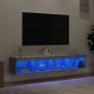 vidaXL Muebles de TV con luces LED 2 uds gris hormigón 80x30x30 cm vidaXL Muebles de TV con luces LED 2 uds gris hormigón 80x30x30 cm