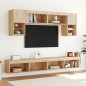 vidaXL Muebles de TV con luces LED 2 uds roble Sonoma 100x30x30 cm
