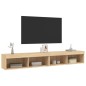 vidaXL Muebles de TV con luces LED 2 uds roble Sonoma 100x30x30 cm