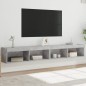 vidaXL Muebles de TV con luces LED 2 uds gris hormigón 100x30x30 cm vidaXL Muebles de TV con luces LED 2 uds gris hormigón 100x30x30 cm