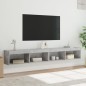 vidaXL Muebles de TV con luces LED 2 uds gris hormigón 100x30x30 cm vidaXL Muebles de TV con luces LED 2 uds gris hormigón 100x30x30 cm