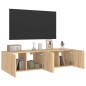 vidaXL Muebles de TV de pared luces LED 2 uds roble Sonoma 60x35x31 cm vidaXL Muebles de TV de pared luces LED 2 uds roble Sonoma 60x35x31 cm