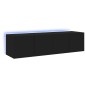 vidaXL Muebles de TV de pared con luces LED 2 uds negro 60x35x31 cm vidaXL Muebles de TV de pared con luces LED 2 uds negro 60x35x31 cm