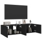 vidaXL Muebles de TV de pared con luces LED 2 uds negro 60x35x31 cm vidaXL Muebles de TV de pared con luces LED 2 uds negro 60x35x31 cm