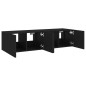 vidaXL Muebles de TV de pared con luces LED 2 uds negro 60x35x31 cm vidaXL Muebles de TV de pared con luces LED 2 uds negro 60x35x31 cm