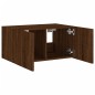 vidaXL Mueble de TV de pared con luces LED roble marrón 60x35x31 cm
