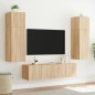 vidaXL Mueble de TV de pared con luces LED roble Sonoma 80x35x31 cm