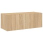 vidaXL Mueble de TV de pared con luces LED roble Sonoma 80x35x31 cm