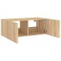 vidaXL Mueble de TV de pared con luces LED roble Sonoma 80x35x31 cm