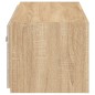 vidaXL Mueble de TV de pared con luces LED roble Sonoma 80x35x31 cm