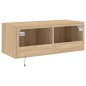 vidaXL Mueble de TV de pared con luces LED roble Sonoma 80x35x31 cm
