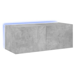 vidaXL Mueble de TV de pared con luces LED gris hormigón 80x35x31 cm