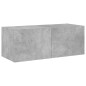 vidaXL Mueble de TV de pared con luces LED gris hormigón 80x35x31 cm