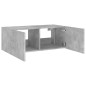 vidaXL Mueble de TV de pared con luces LED gris hormigón 80x35x31 cm