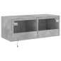 vidaXL Mueble de TV de pared con luces LED gris hormigón 80x35x31 cm