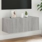 vidaXL Mueble de TV de pared con luces LED gris Sonoma 80x35x31 cm vidaXL Mueble de TV de pared con luces LED gris Sonoma 80x35x31 cm