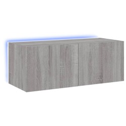 vidaXL Mueble de TV de pared con luces LED gris Sonoma 80x35x31 cm
