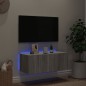 vidaXL Mueble de TV de pared con luces LED gris Sonoma 80x35x31 cm vidaXL Mueble de TV de pared con luces LED gris Sonoma 80x35x31 cm