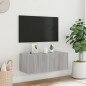 vidaXL Mueble de TV de pared con luces LED gris Sonoma 80x35x31 cm vidaXL Mueble de TV de pared con luces LED gris Sonoma 80x35x31 cm