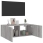 vidaXL Mueble de TV de pared con luces LED gris Sonoma 80x35x31 cm vidaXL Mueble de TV de pared con luces LED gris Sonoma 80x35x31 cm