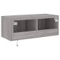 vidaXL Mueble de TV de pared con luces LED gris Sonoma 80x35x31 cm vidaXL Mueble de TV de pared con luces LED gris Sonoma 80x35x31 cm