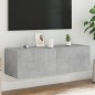 vidaXL Mueble de TV de pared con luces LED gris hormigón 100x35x31 cm vidaXL Mueble de TV de pared con luces LED gris hormigón 100x35x31 cm