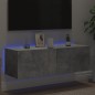 vidaXL Mueble de TV de pared con luces LED gris hormigón 100x35x31 cm vidaXL Mueble de TV de pared con luces LED gris hormigón 100x35x31 cm