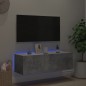 vidaXL Mueble de TV de pared con luces LED gris hormigón 100x35x31 cm vidaXL Mueble de TV de pared con luces LED gris hormigón 100x35x31 cm