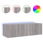 vidaXL Mueble de TV de pared con luces LED gris Sonoma 100x35x31 cm