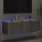 vidaXL Mueble de TV de pared con luces LED gris Sonoma 100x35x31 cm