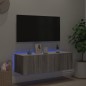 vidaXL Mueble de TV de pared con luces LED gris Sonoma 100x35x31 cm